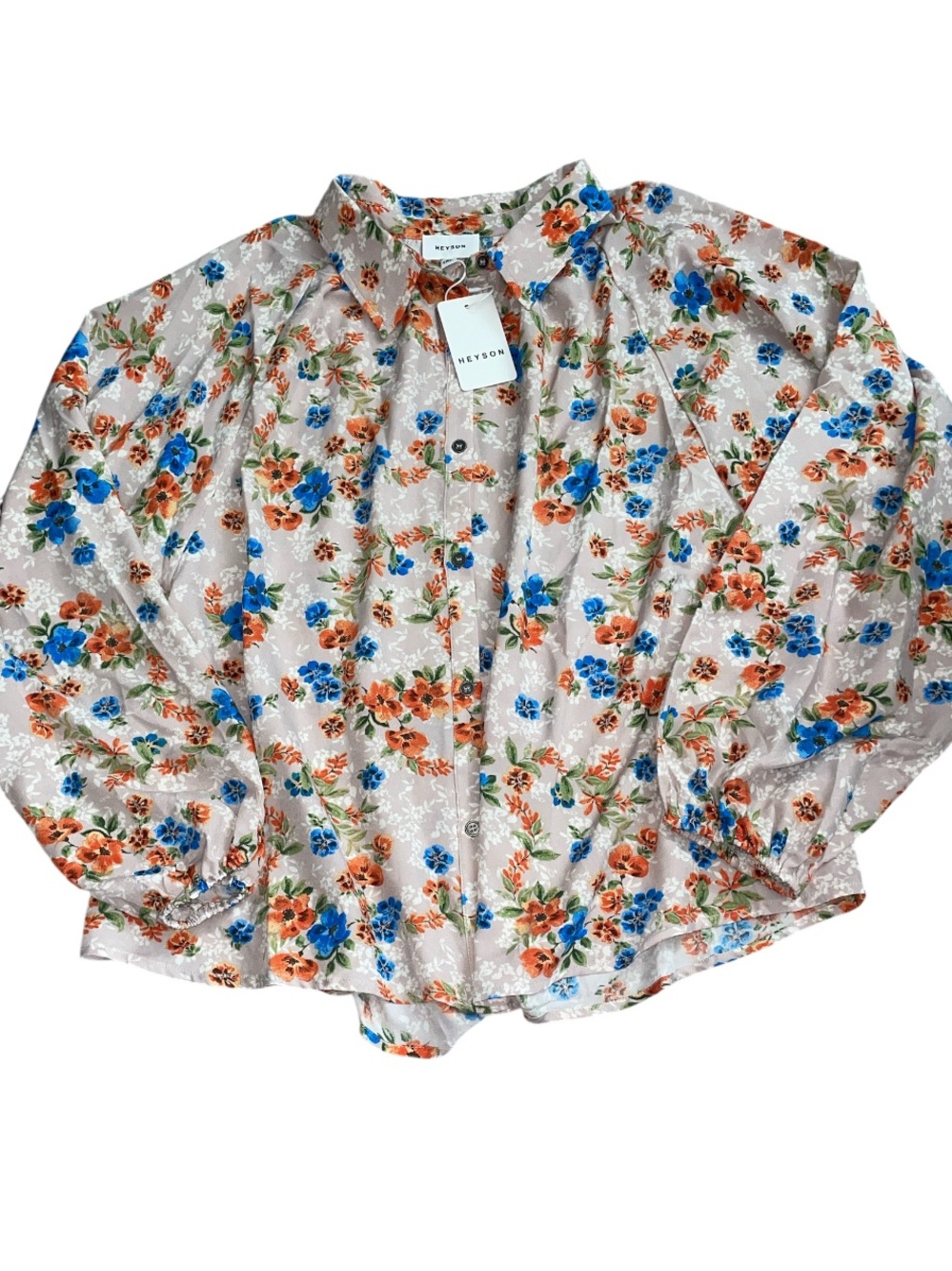 Heyson Floral Long-Sleeve Button-up blouse